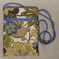 Blue Brown Floral Maggie Bag