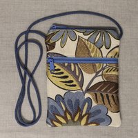 Blue Brown Floral  Jayme Bag