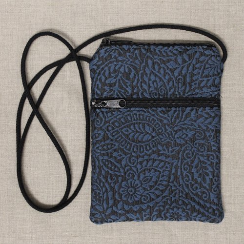 Blue Black Small Floral Jayme Bag