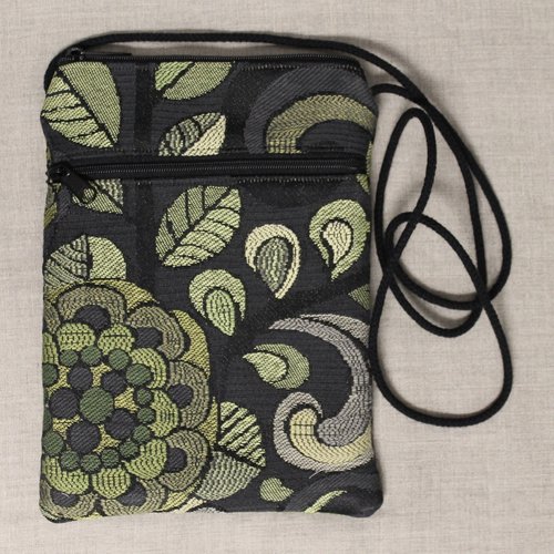 Black Green Floral Maggie Bag