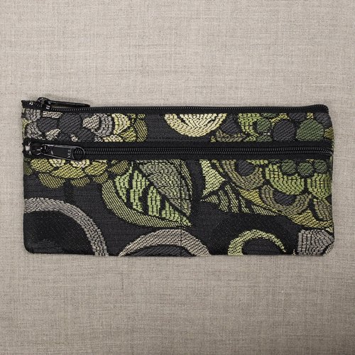 Black Green Floral Wallet