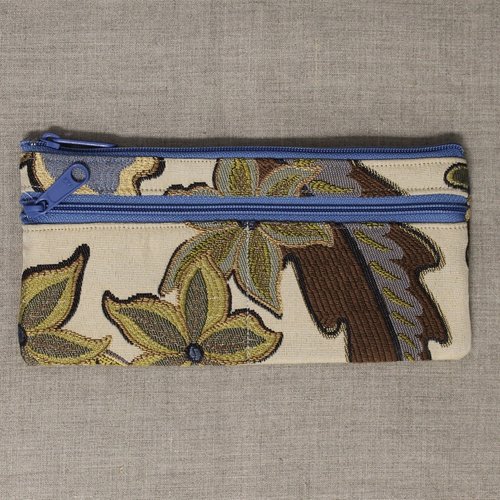 Blue Brown Floral Wallet