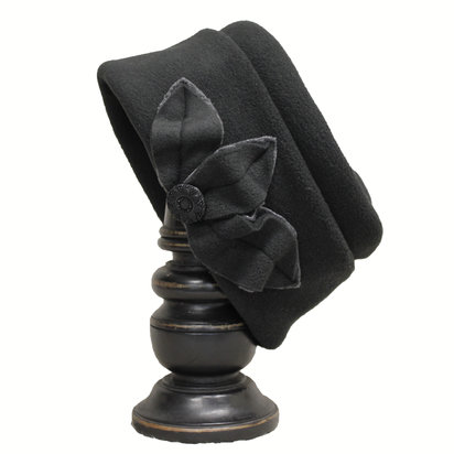Black with Grey Underleaf Edith Hat