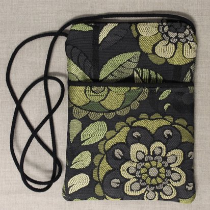 Black Green Floral Maggie Bag