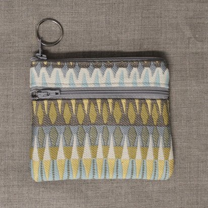 Aqua, Gold, Grey 2-Zip Coin purse