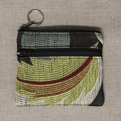 Black Needlework 2-Zip Coin purse