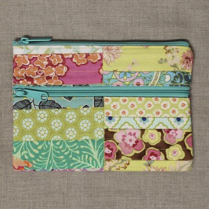 Quilted Pouch in Aqua
