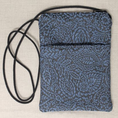 Blue Black Small Floral Maggie Bag