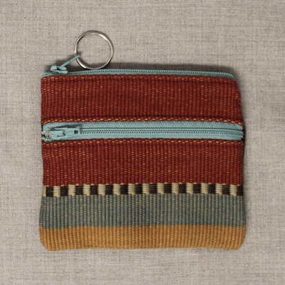Brown Stripe 2-Zip Coin purse