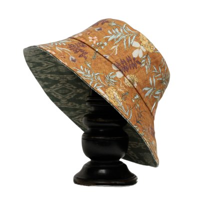 Bucket Hat - Rust Floral & Sage