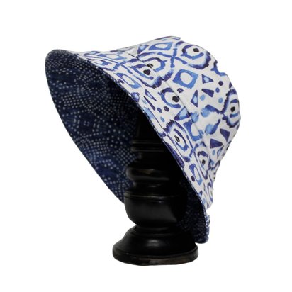 Bucket Hat - Cobalt & White 